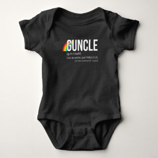 Guncle Definition - Fun Gifts for Gay Uncles Slim Baby Bodysuit