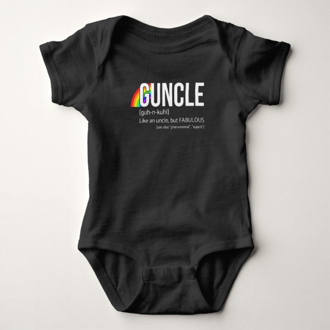 Guncle Definition - Fun Gifts for Gay Uncles Slim Baby Bodysuit (Front)