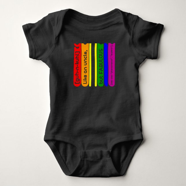 Guncle Definition - Funny Gift for Gay Uncles Slim Baby Bodysuit (Front)