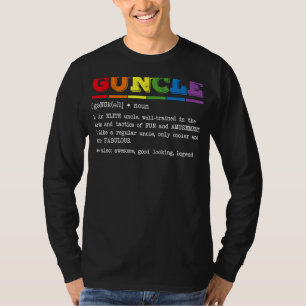 Guncle Definition Proud Gay Uncle Lgbtq Pride Rain T-Shirt