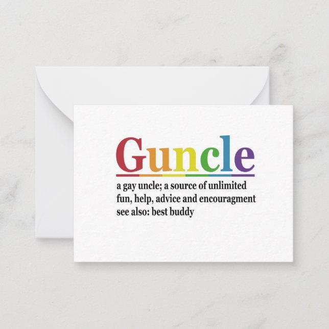Guncle Definition Rainbow Funny Gift Card (Front)