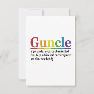 Guncle Definition Rainbow Funny Gift Thank You Card