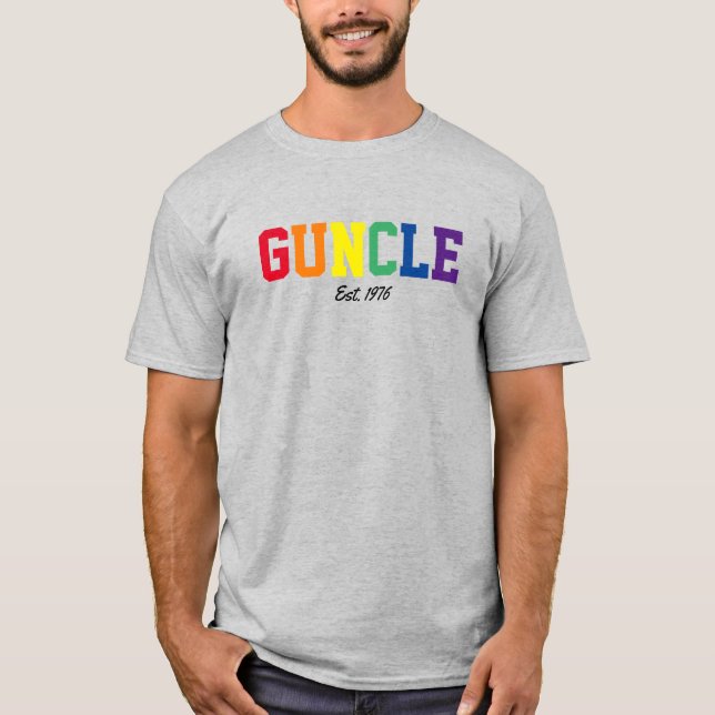 "Guncle - est. date" novelty gift T-Shirt (Front)