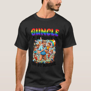 Guncle Gay Uncle Funny Gag LGBT Joke Gay Guy LGBTQ T-Shirt