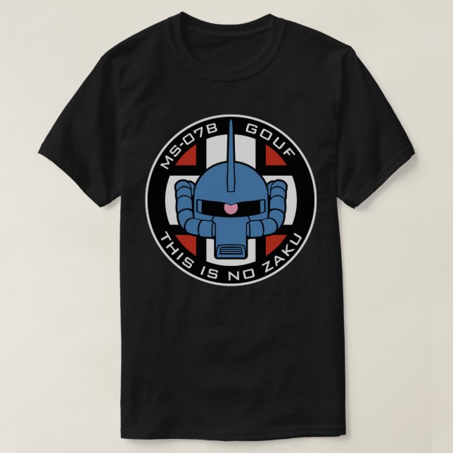 Gundam MS07B Gouf Badge T-Shirt (Design Front)
