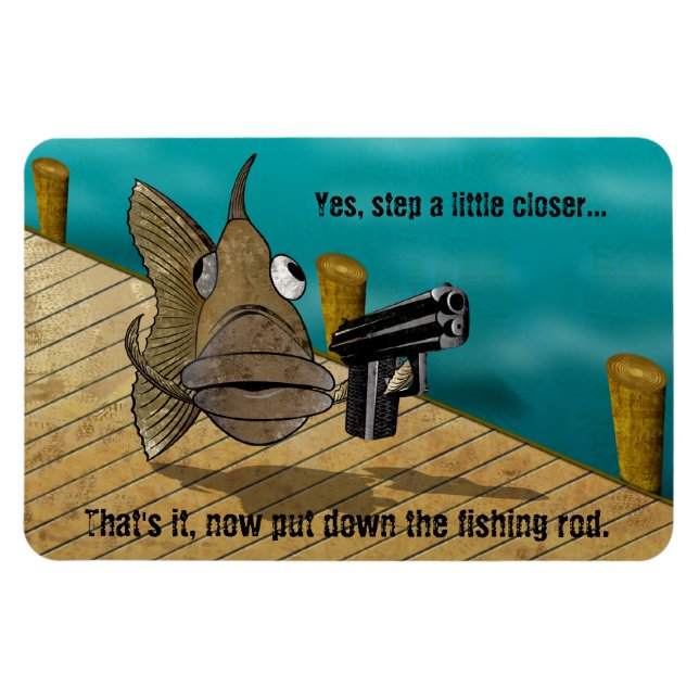 GunFish on Dock Magnet (Horizontal)