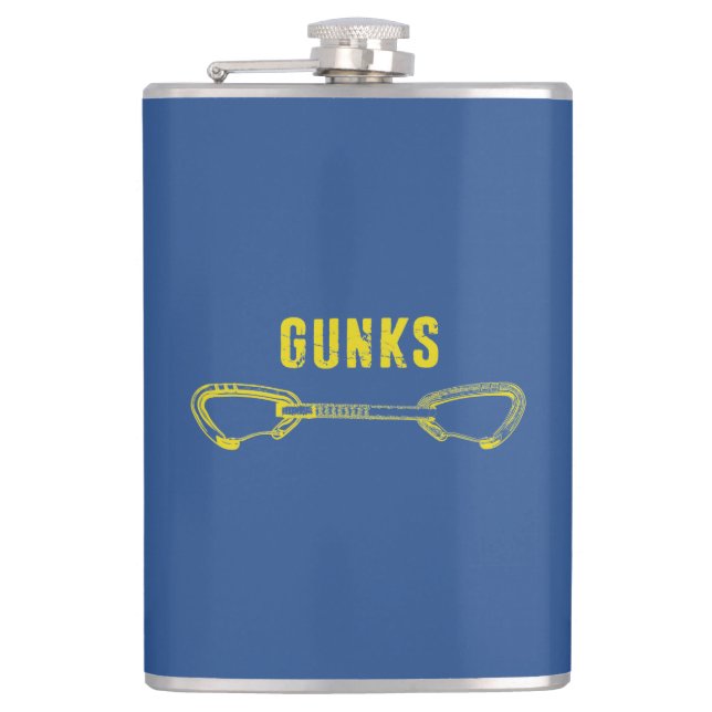 Gunks Climbing Quickdraw Hip Flask (Front)