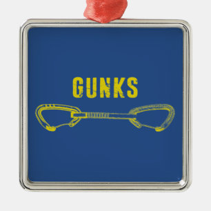 Gunks Climbing Quickdraw Metal Ornament