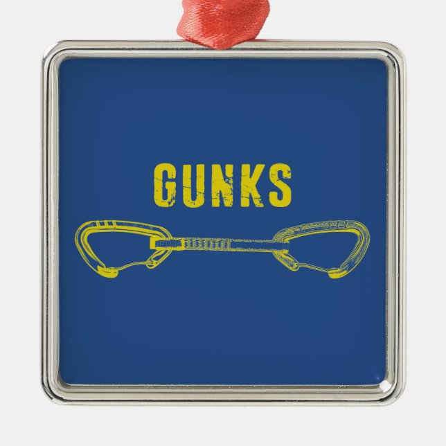 Gunks Climbing Quickdraw Metal Ornament (Front)