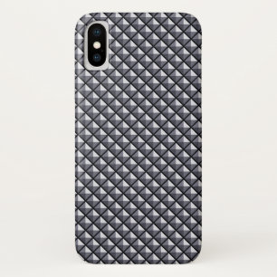 Gunmetal grey, metallic look, studded grid iPhone x case