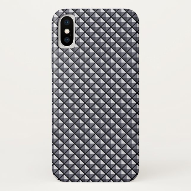 Gunmetal grey, metallic look, studded grid Case-Mate iPhone case (Back)