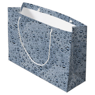 Gunmetal grey water droplets large gift bag
