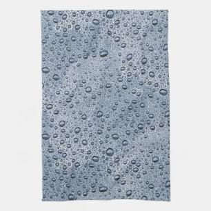 Gunmetal grey water droplets tea towel
