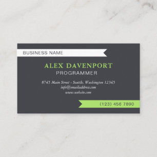 Gunmetal & Inchworm Guidon Pennant Any Profession Business Card