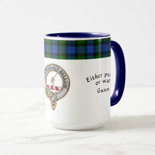 Gunn Clan Badge Tartan & Motto Mug