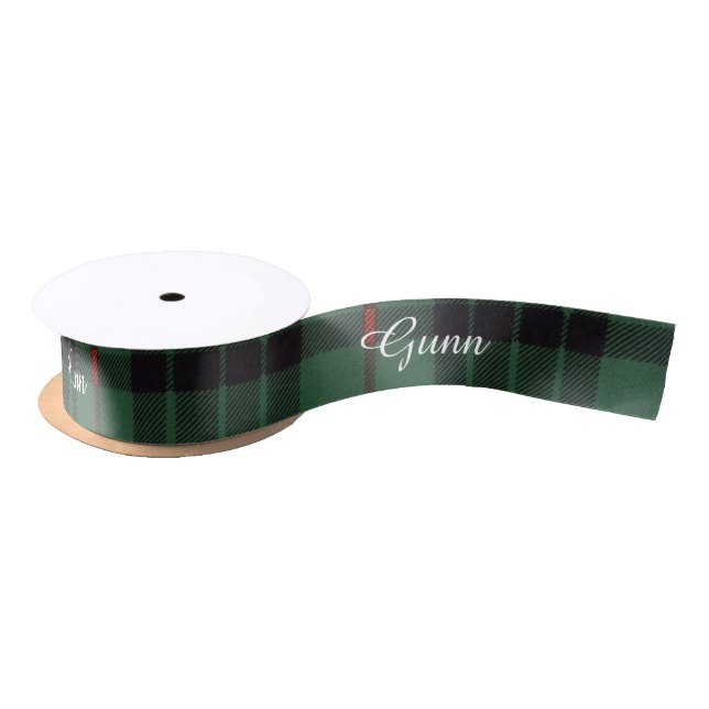 Gunn clan Plaid Scottish tartan Satin Ribbon (Spool)