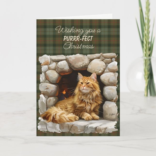 Gunn Clan Tartan Holiday Card (Front)