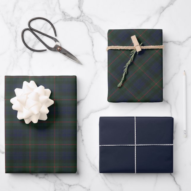 Gunn Modern Original Scottish Tartan Wrapping Paper Sheet (Front)