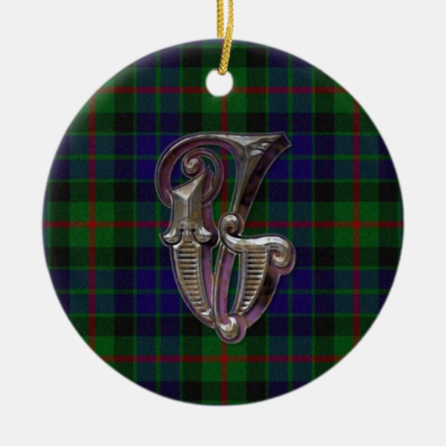 Gunn Plaid Monogram ornament (Front)