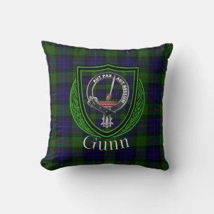 Gunn Scottish Clan Tartan & Crest Cushion