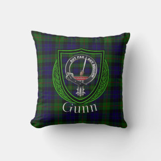 Gunn Scottish Clan Tartan & Crest Cushion
