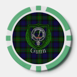 Gunn Scottish Clan Tartan & Crest Poker Chips