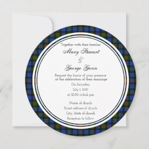 Gunn Scottish Wedding Round Invitation