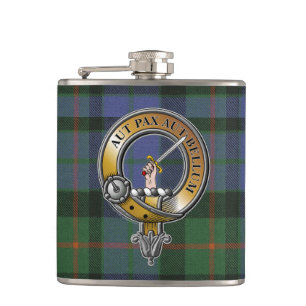 Gunn Tartan & Badge Hip Flask