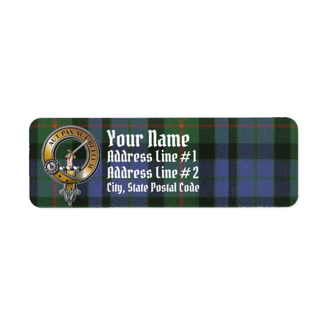Gunn Tartan & Badge Return Address Label (Front)