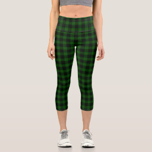 Gunn tartan green black plaid capri leggings