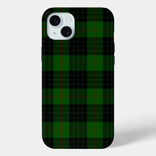 Gunn tartan green black plaid iPhone 15 mini case