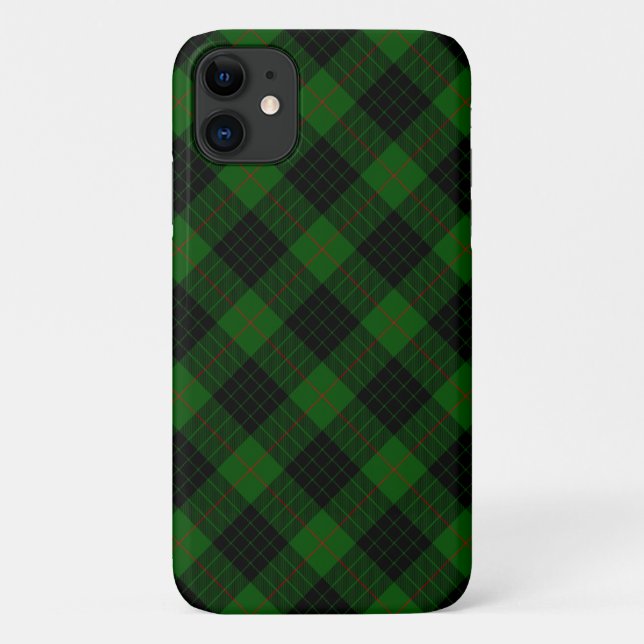 Gunn tartan green black plaid Case-Mate iPhone case (Back)