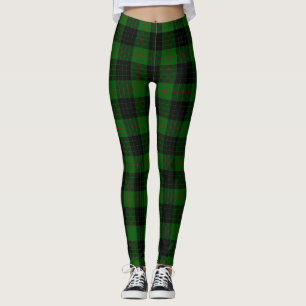 Gunn tartan green black plaid leggings