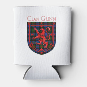 Gunn Tartan Scottish Plaid Lion Rampant Can Cooler
