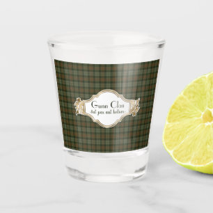 Gunn Weathered Original Scottish Clan Tartan Shot Glass