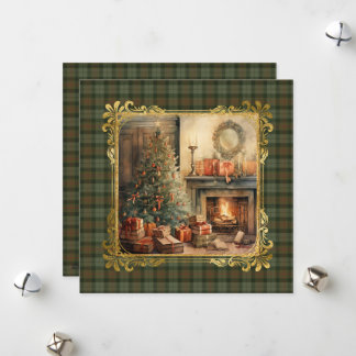 Gunn Weathered Scottish Tartan Christmas Holiday Card
