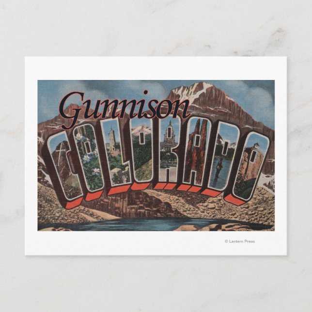 Gunnison, Colorado - Large Letter Scenes Postcard (Front)