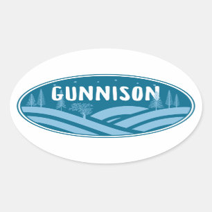 Gunnison Colorado Outdoors Oval Sticker