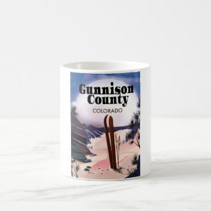 Gunnison county Ski travel poster. Coffee Mug