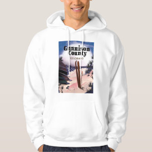 Gunnison county Ski travel poster. Hoodie