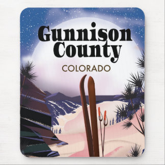 Gunnison county Ski travel poster. Mouse Pad