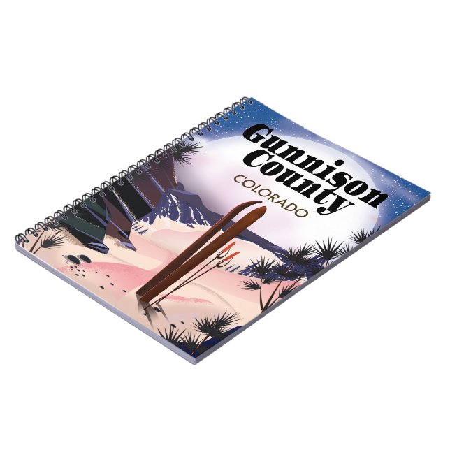 Gunnison county Ski travel poster. Notebook (Left Side)