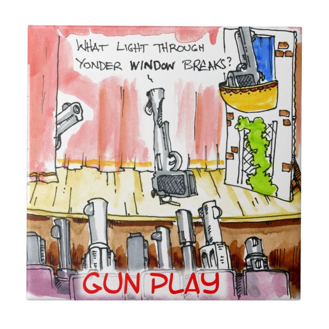 GunPlay Funny Cartoon Ceramic Tile (Front)