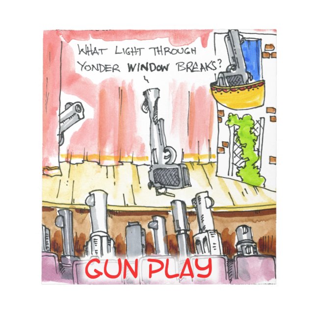 GunPlay Funny Cartoon Notepad (Front)