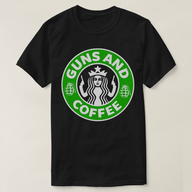 Guns and Coffee T-Shirt (Design Front)