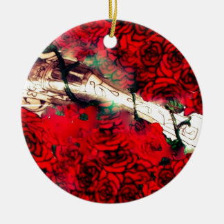 Guns and roses ceramic tree decoration