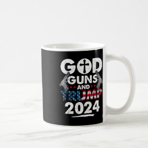 Guns And Trump 2024 Usa American Flag Coffee Mug
