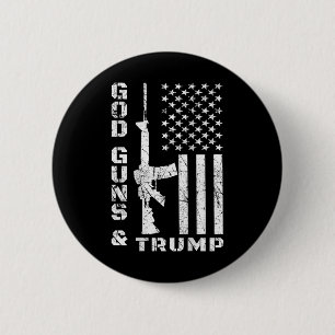 Guns And Trump 2nd Amendment Flag Ar15 (back) 6 Cm Round Badge