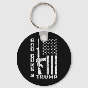 Guns And Trump 2nd Amendment Flag Ar15 (back)  Key Ring