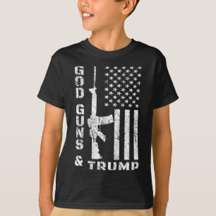 Guns And Trump 2nd Amendment Flag Ar15 (back)  T-Shirt